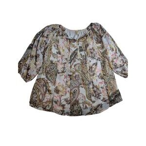 Anthropologie Fig & Flower Peasant Blouse Boho Retro Style TOP 2XL